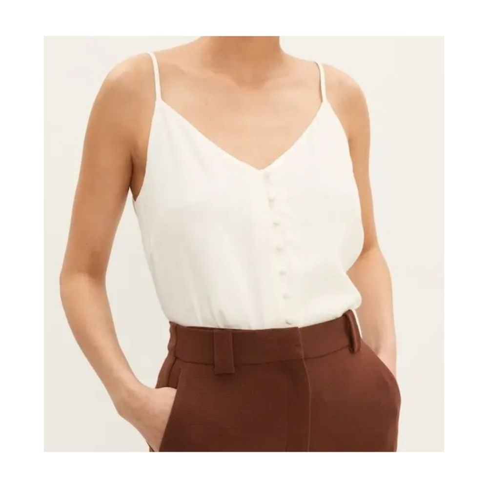 COPY - Frank And Oak~Ivory Button Down Chiffon Cami~Medium